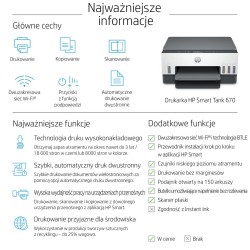 Urządzenie Wielofunkcyjne Hp Smart Tank 670 6Uu48A