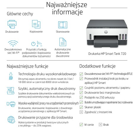 Urządzenie Wielofunkcyjne Hp Smart Tank 720