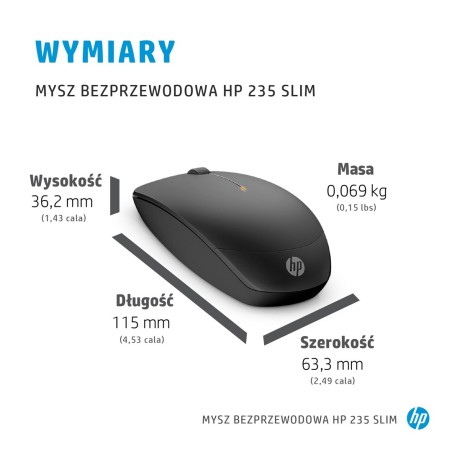 Hp Mysz 235 Slim Bezprzewodowa 4E407Ut
