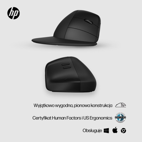 Mysz Hp 920 Ergonomic Vertical Mouse Black Bezprzewodowa Czarna