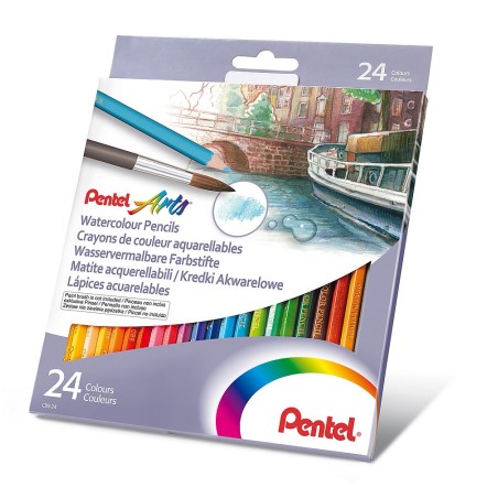 Kredki Akwarelowe, 24 Kolory  Cb9-24 Pentel