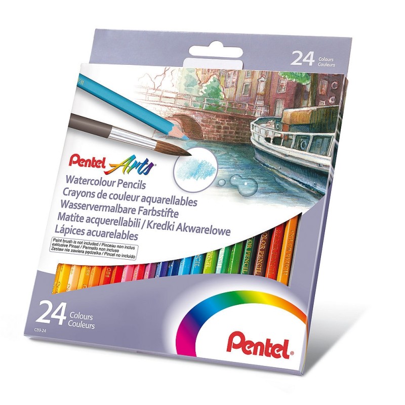 Kredki Akwarelowe, 24 Kolory  Cb9-24 Pentel