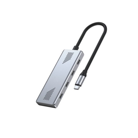 Gembird 4-Portowy Hub Usb-C 3.2 (Gen 2) Typu C Szary