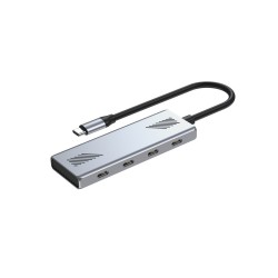 Gembird 4-Portowy Hub Usb-C 3.2 (Gen 2) Typu C Szary