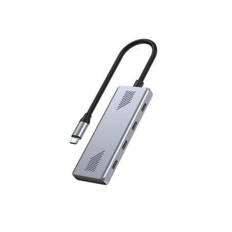Gembird 4-Portowy Hub Usb-C 3.2 (Gen 2) Typu C Szary