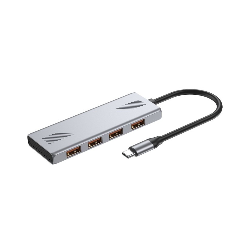 Gembird 4-Portowy Hub Usb 3.2 (Gen 2) Typu C Szary
