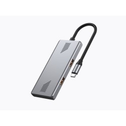 Gembird 4-Portowy Hub Usb 3.2 (Gen 2) Typu C Z 4 Portami A + C Szary