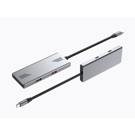 Gembird 4-Portowy Hub Usb 3.2 (Gen 2) Typu C Z 4 Portami A + C Szary
