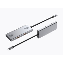 Gembird 4-Portowy Hub Usb 3.2 (Gen 2) Typu C Z 4 Portami A + C Szary
