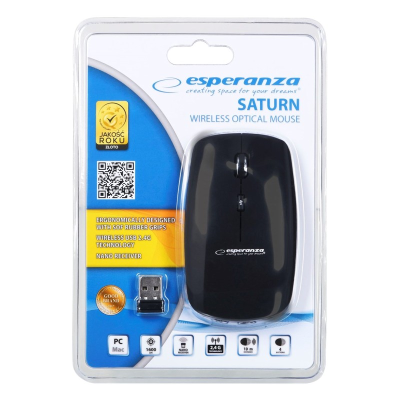 Mysz Esperanza Em120K (Optyczna  1600 Dpi  Kolor Czarny)