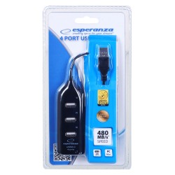 Hub Esperanza Ea116 (4X Usb 2.0  Kolor Czarny)