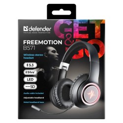 Defender Słuchawki Bluetooth Freemotion B571 Czarne Led