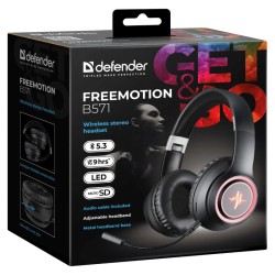 Defender Słuchawki Bluetooth Freemotion B571 Czarne Led