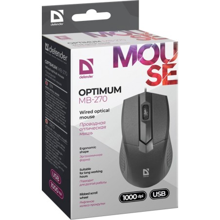 Defender Mysz Optimum Mb-270 Optical 1000Dpi 3P
