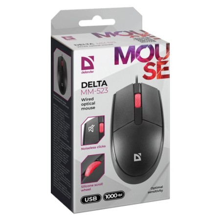 Defender Mysz Delta Mm-523 Czarna Optical