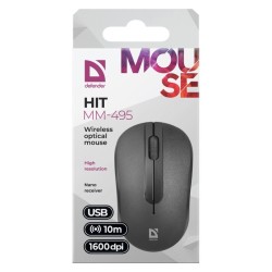 Defender Mysz Bezprzewodowa Hit Mm-495 Rf Optic Czarna 1600Dpi 3P 52495