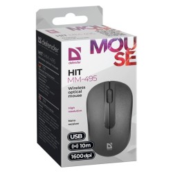 Defender Mysz Bezprzewodowa Hit Mm-495 Rf Optic Czarna 1600Dpi 3P 52495