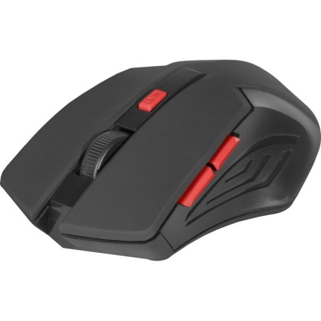 Defender Mysz Bezprzewodowa Accura Mm-275 Rf Czarno-Czerwona Optical 1600Dpi 6P 52276