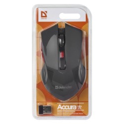 Defender Mysz Bezprzewodowa Accura Mm-275 Rf Czarno-Czerwona Optical 1600Dpi 6P 52276
