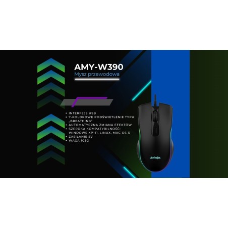 Podgrzewana Mysz Przewodowa Activejet Usb Amy-W390  30°C / 35°C / 40°C