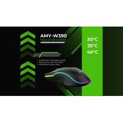 Podgrzewana Mysz Przewodowa Activejet Usb Amy-W390  30°C / 35°C / 40°C