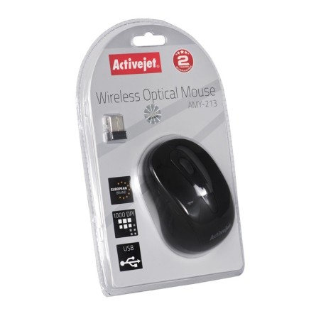 Activejet Amy-213 Mysz Bezprzewodowa Usb (Optyczna  1600 Dpi  Kolor Czarny)