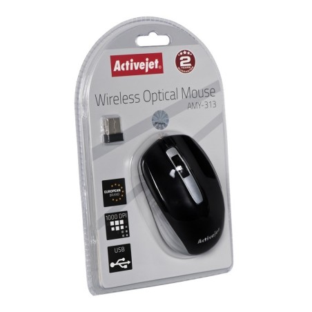Activejet Amy-313 Mysz Bezprzewodowa Usb (Optyczna  1200 Dpi  Kolor Czarno-Szary)