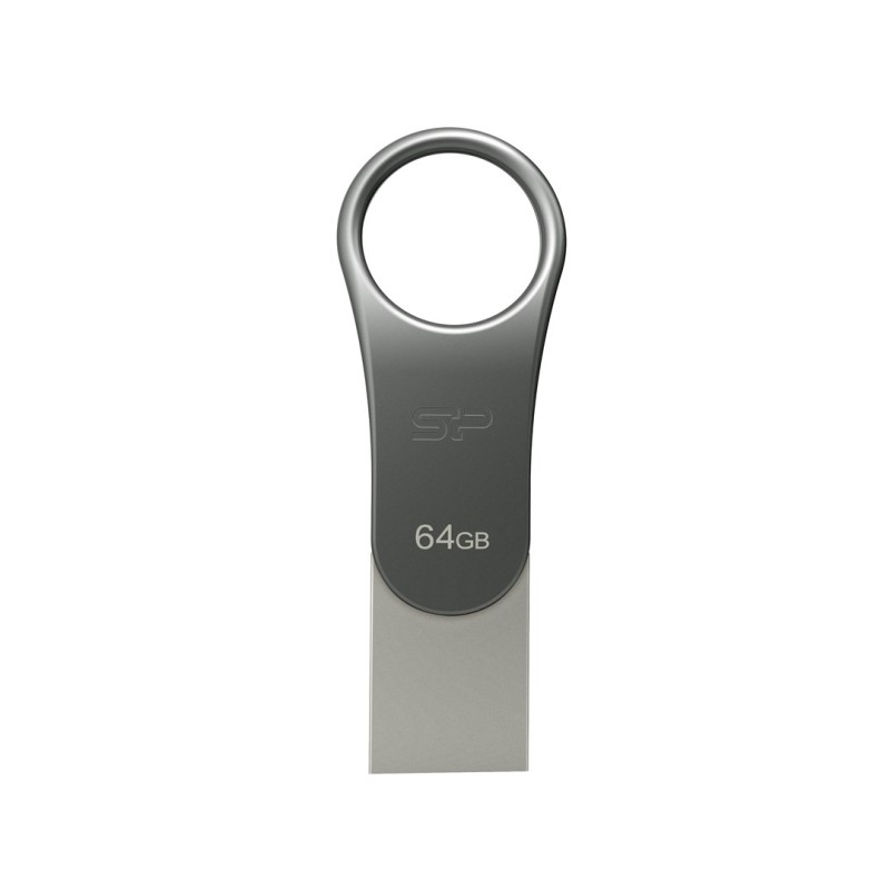 Pendrive Silicon Power Mobile C80 64Gb Dual Usb 3.1/Type-C Silver (Sp064Gbuc3C80V1S)