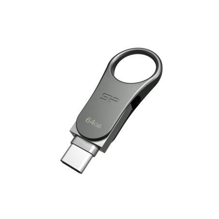 Pendrive Silicon Power Mobile C80 64Gb Dual Usb 3.1/Type-C Silver (Sp064Gbuc3C80V1S)