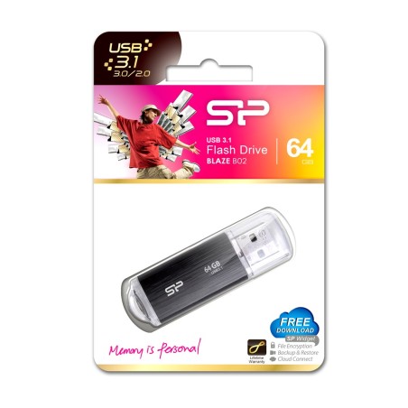 Pendrive Silicon Power Blaze B02 64Gb Usb 3.1 Kolor Czarny (Sp064Gbuf3B02V1K)