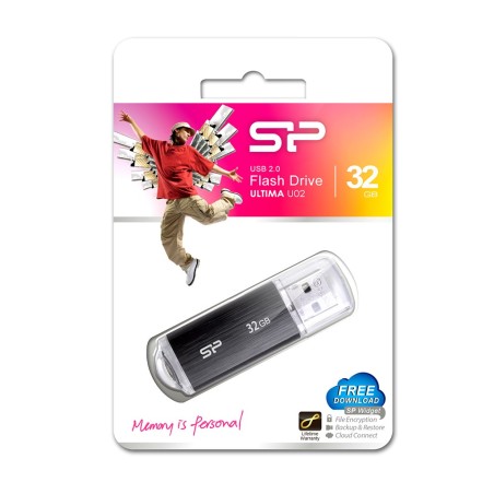 Pendrive Silicon Power Ultima U02 32Gb Usb 2.0 Kolor Czarny (Sp032Gbuf2U02V1K)