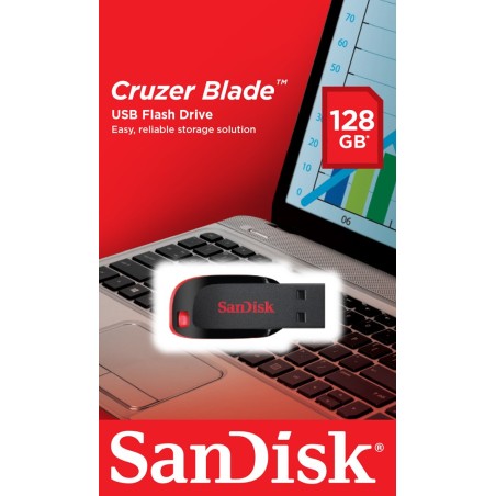 Pendrive Sandisk Cruzer Blade Sdcz50-128G-B35 (128Gb  Usb 2.0  Kolor Czarny)