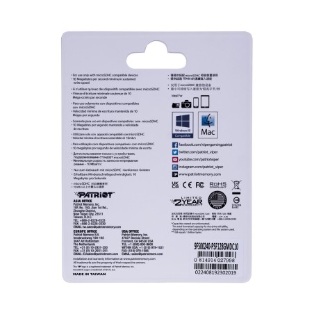 Patriot Lx Series Microsdhc 128Gb Class 10 Uhs-I