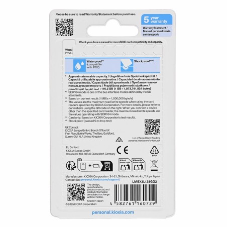 Kioxia Exceria Plus 128Gb Microsd G2 Uhs I U3 V30 With Adapter