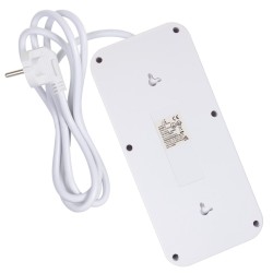 Maclean Listwa Zasilająca, Przedłużacz 6 Gniazd + 4Xusb, 110-240V Ac 50/60Hz, 2.1A Max 2500W, 1,5 M, Biała Mce389 W