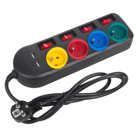 Maclean Listwa Zasilająca 4 Gniazda 2Xusb Mce229B