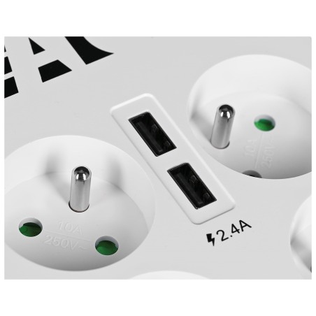 Listwa Przeciwprzepięciowa Eaton Pb6Uf (6 X Ute  10 A  Kolor Biały)