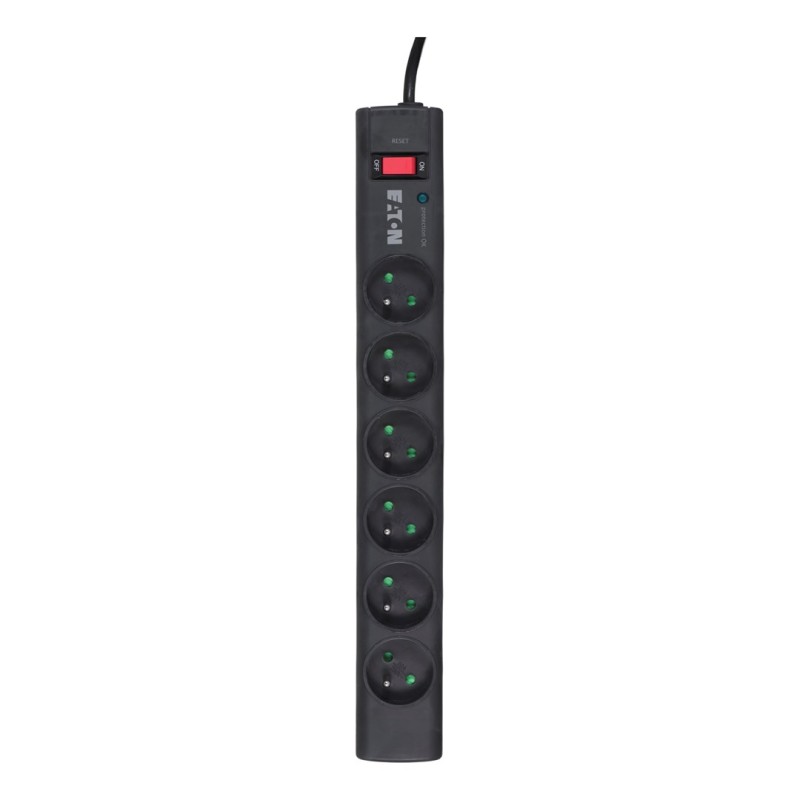 Listwa Przeciwprzepięciowa Eaton Ps6F (6 X Ute  10 A  Kolor Czarny)