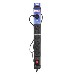 Listwa Przeciwprzepięciowa Activejet Combo 9Gn/3M/Cz (10A  2300W) 3M  Kolor Czarny