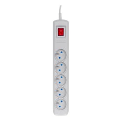 Listwa Przeciwprzepięciowa Activejet 5Gn/3M/Cz (10A  2300W) 3M  Kolor Szary