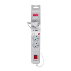 Listwa Przeciwprzepięciowa Activejet 5Gn/3M/Cz (10A  2300W) 3M  Kolor Szary