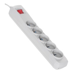 Listwa Przeciwprzepięciowa Activejet 5Gn/1,5M/Cz (10A  2300W) 1,5M  Kolor Szary