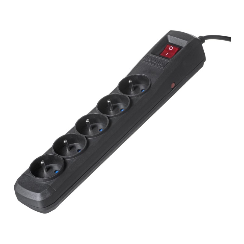 Listwa Przeciwprzepięciowa Activejet 5Gn/5M/Cz (10A  2300W) 5M  Kolor Czarny