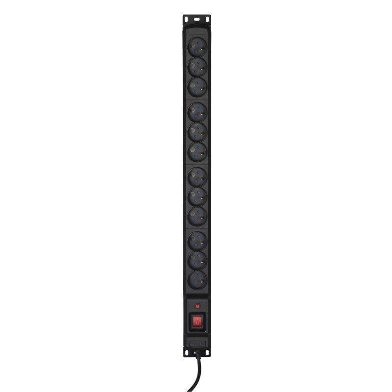 Listwa Przeciwprzepięciowa Activejet Combo/12Gn/5M/Cz (12 X Ute  10A (2500 W)  5M  Kolor Czarny)