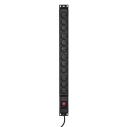 Listwa Przeciwprzepięciowa Activejet Combo/12Gn/1,5M/Cz (12 X Ute  10 A (2500 W)  1,5M  Kolor Czarny)
