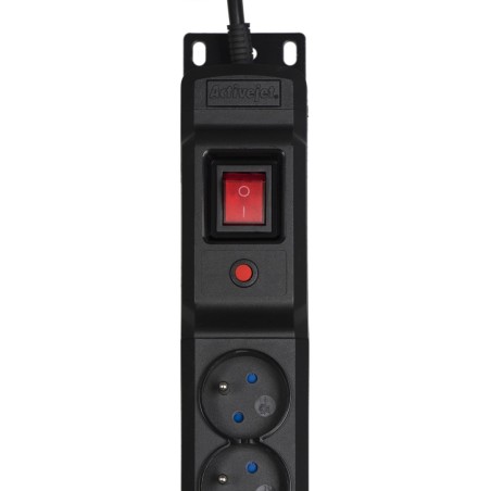 Listwa Przeciwprzepięciowa Activejet Combo/12Gn/1,5M/Cz (12 X Ute  10 A (2500 W)  1,5M  Kolor Czarny)
