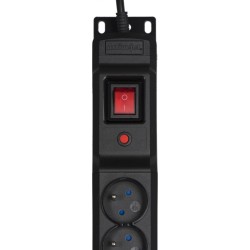 Listwa Przeciwprzepięciowa Activejet Combo/12Gn/1,5M/Cz (12 X Ute  10 A (2500 W)  1,5M  Kolor Czarny)