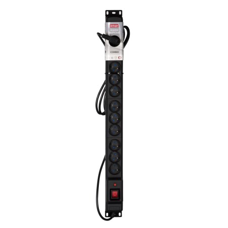 Listwa Przeciwprzepięciowa Activejet Combo/12Gn/1,5M/Cz (12 X Ute  10 A (2500 W)  1,5M  Kolor Czarny)