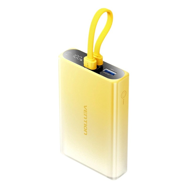 Powerbank Vention 10000 Mah Usb-C + Lightning + Usb-A 22,5W Z Wyświetlaczem Led Żółty