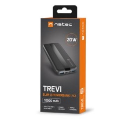 Natec Powerbank Trevi Slim Q V2 10000Mah Pd Usb-C 20W + Usb-A 18W + Kabel Usb-C